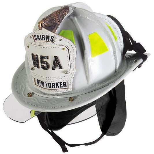 Cairns N5A New Yorker Deluxe Leather Helmet W/Bourke & Black nomex earlap - Fire Force -