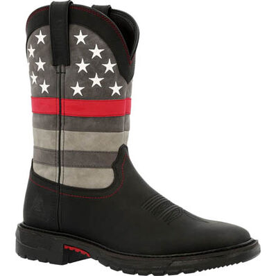 Rocky Red/Blue Line Western Boot